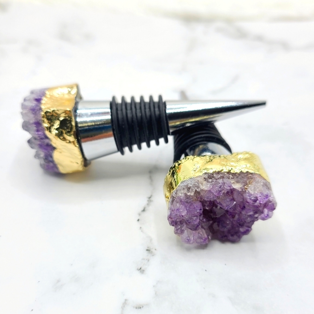 Amethyst Cluster Wine Bottle Stopper